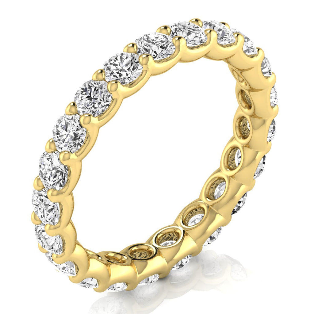 Round Cut Diamonds Full Eternity Ring Ring  Wedding Band 18K Yellow Gold (1.89ct)