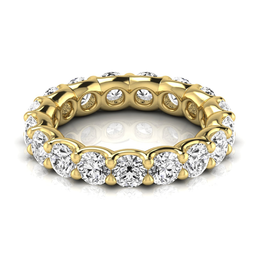 Round Cut Lab Diamonds Eternity Ring Wedding Band 14K Yellow Gold (3.23ct)
