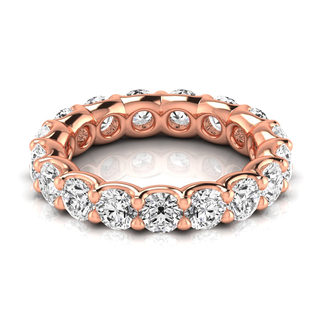 Round Cut Lab Diamonds Eternity Ring Wedding Band 18K Rose Gold (3.23ct)