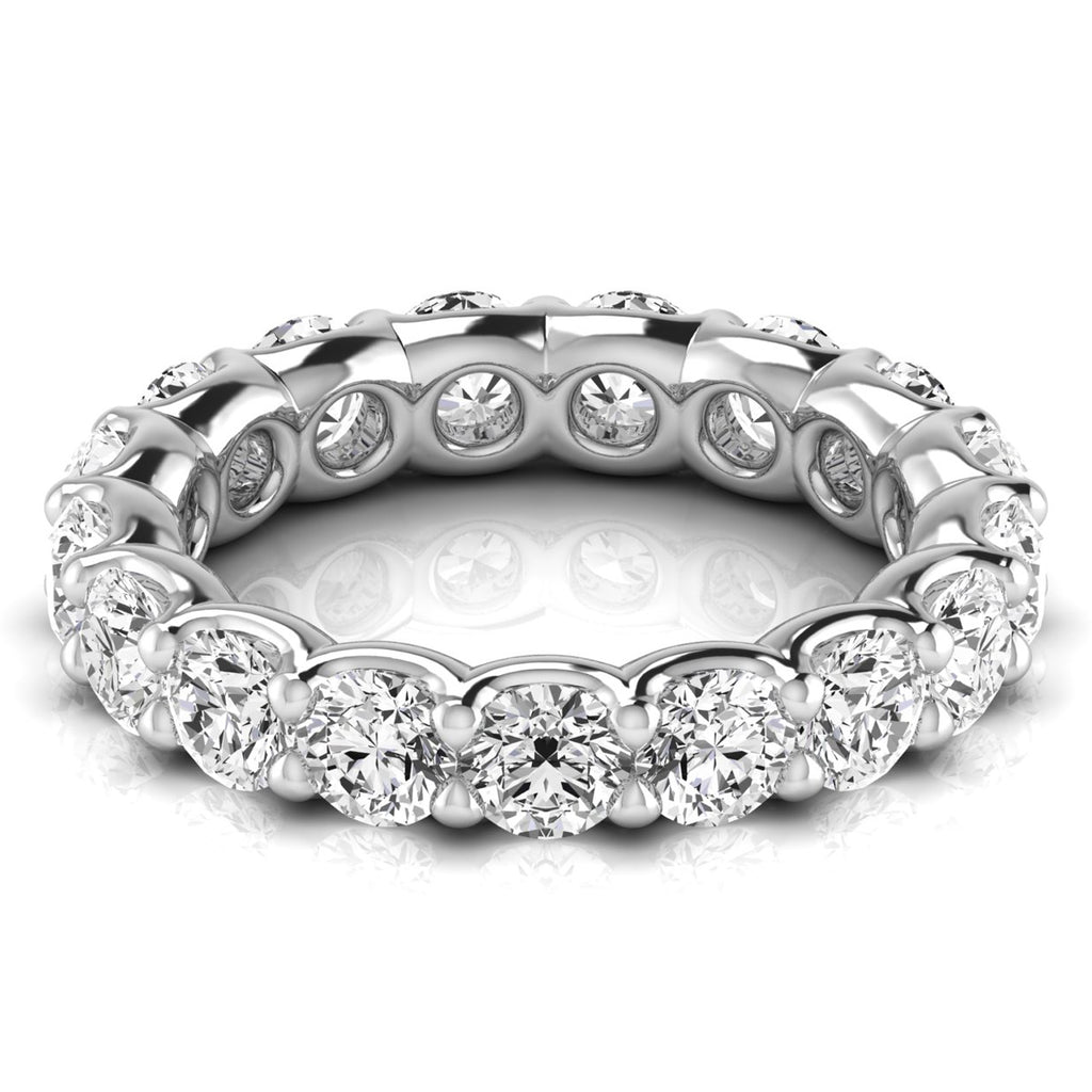 Round Cut Diamonds Eternity Ring Wedding Band in Platinum (3.23ct)