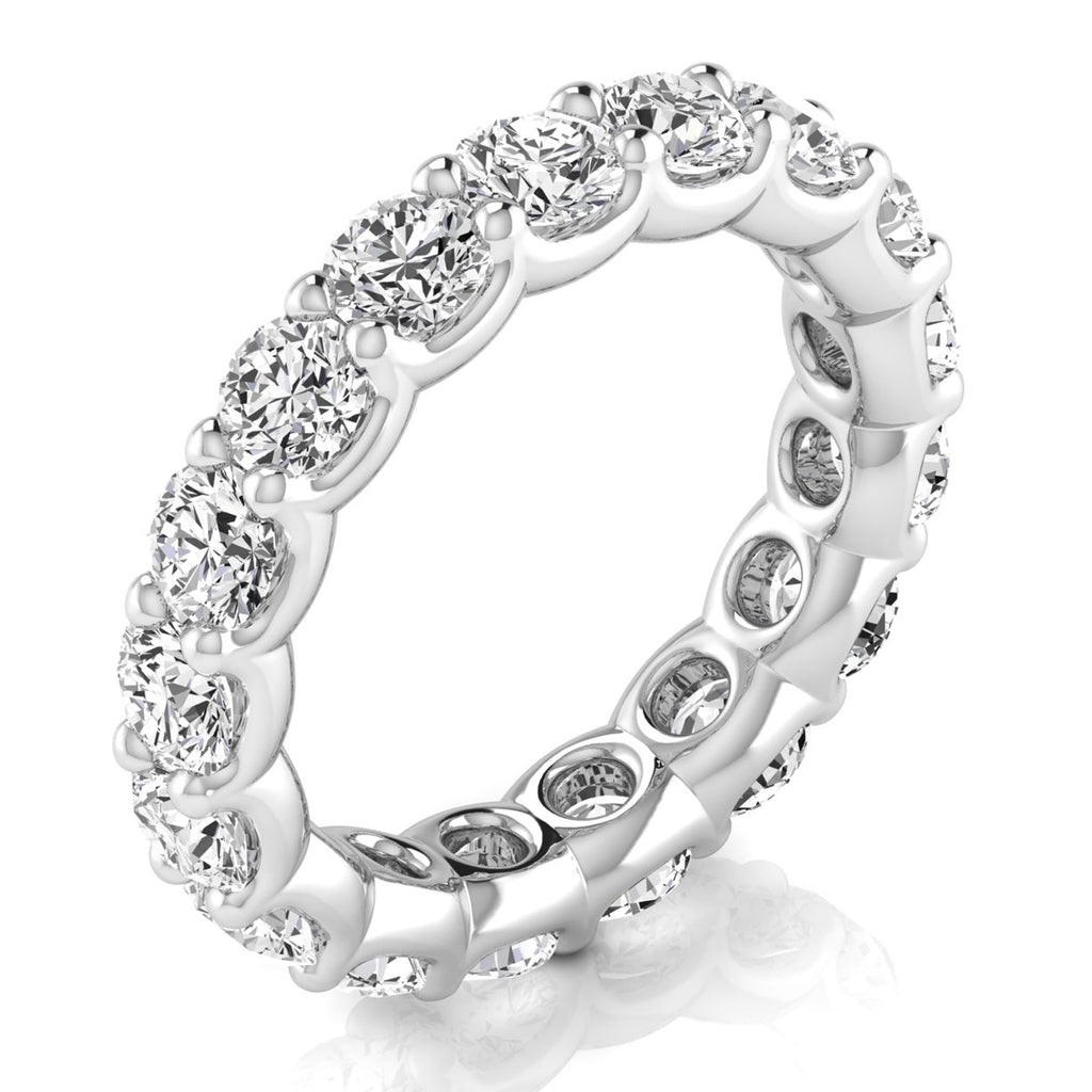 Round Cut Diamonds Eternity Ring Wedding Band in Platinum (3.23ct)