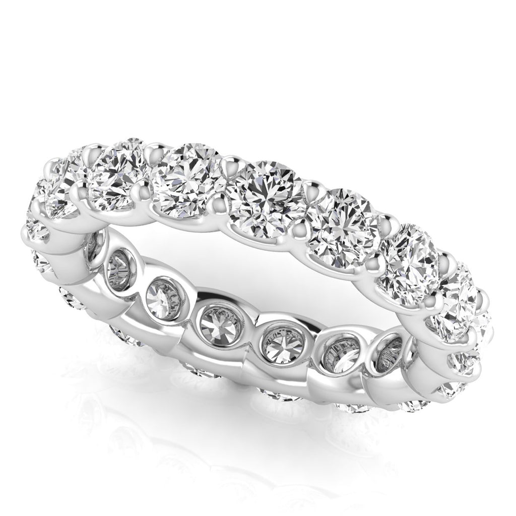 Round Cut Diamonds Eternity Ring Wedding Band in Platinum (3.23ct)