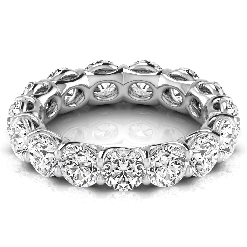 Round Cut Diamonds Eternity Ring Wedding Band 14K White Gold (4.58ct)