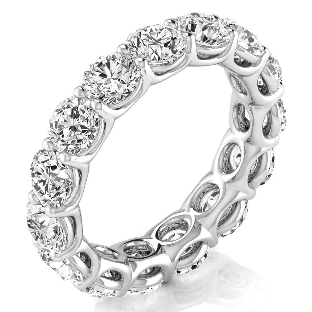 Round Cut Diamonds Eternity Ring Wedding Band 14K White Gold (4.58ct)