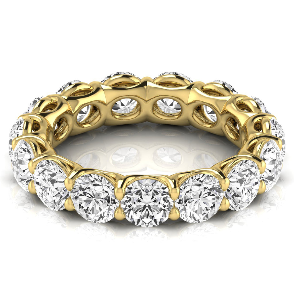 Round Cut Diamonds Full Eternity Ring Ring Wedding Band 18K Yellow Gold (4.58ct)