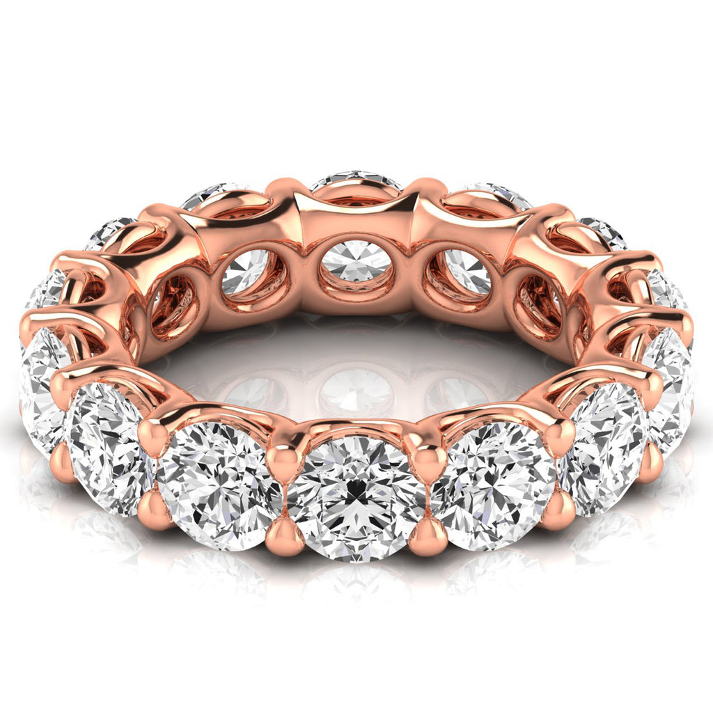 Round Cut Diamonds Eternity Ring Wedding Band 14K Rose Gold (7.07ct)
