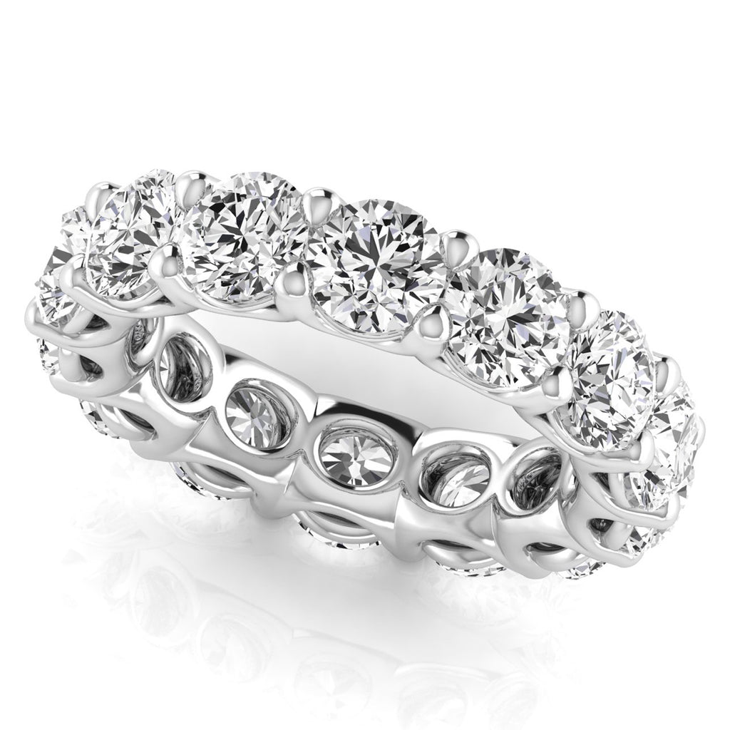 Round Cut Diamonds Full Eternity Ring Ring Wedding Band 14K White Gold (7.07ct)