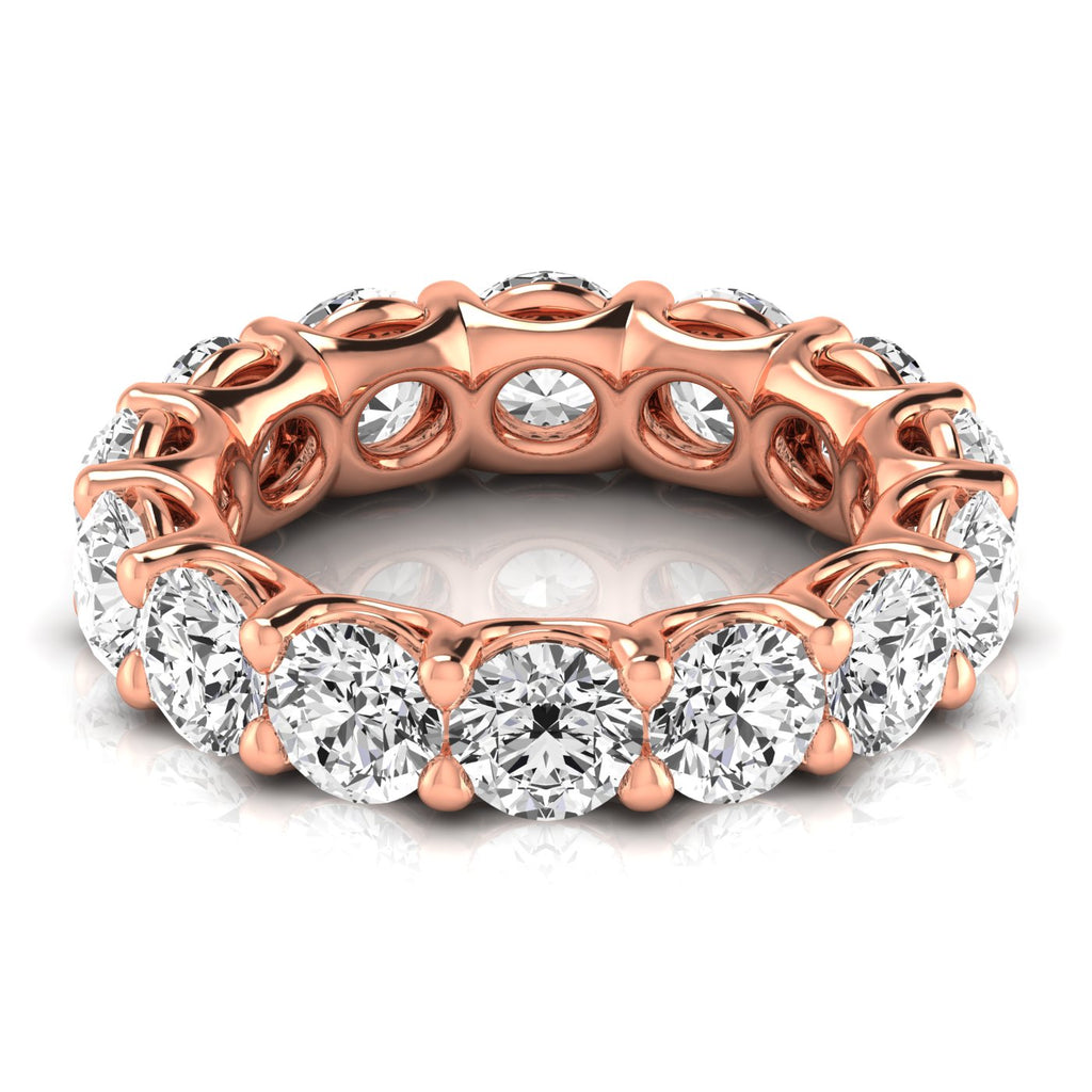 Round Cut Lab Diamonds Eternity Ring Wedding Band 18K Rose Gold (7.07ct)
