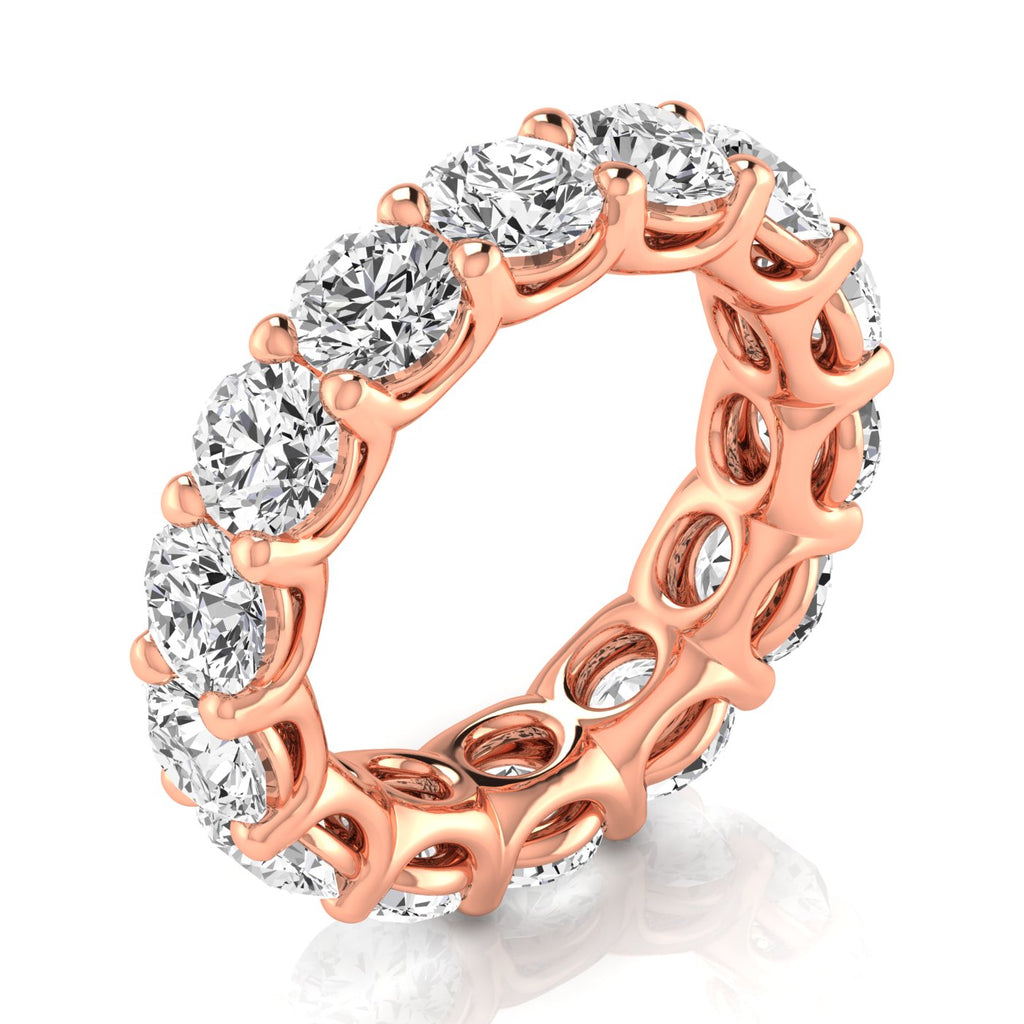 Round Cut Lab Diamonds Eternity Ring Wedding Band 18K Rose Gold (7.07ct)