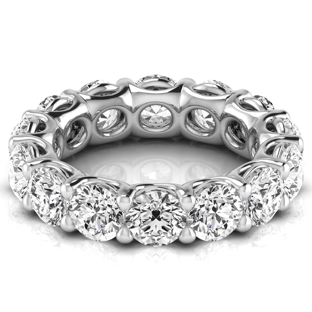 Round Cut Diamonds Full Eternity Ring Ring Wedding Band 18K White Gold (7.07ct)