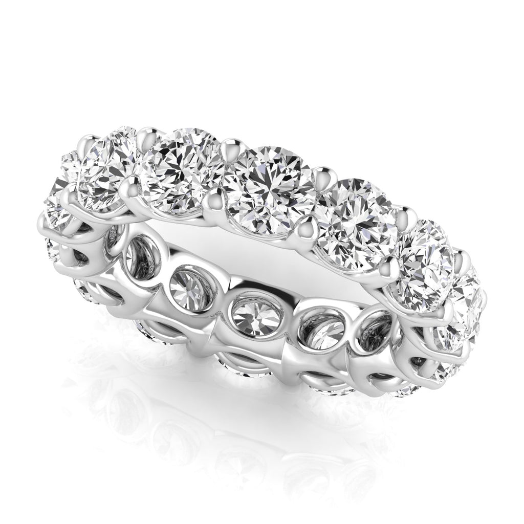 Round Cut Lab Diamonds Eternity Ring Wedding Band in Platinum (7.07ct)