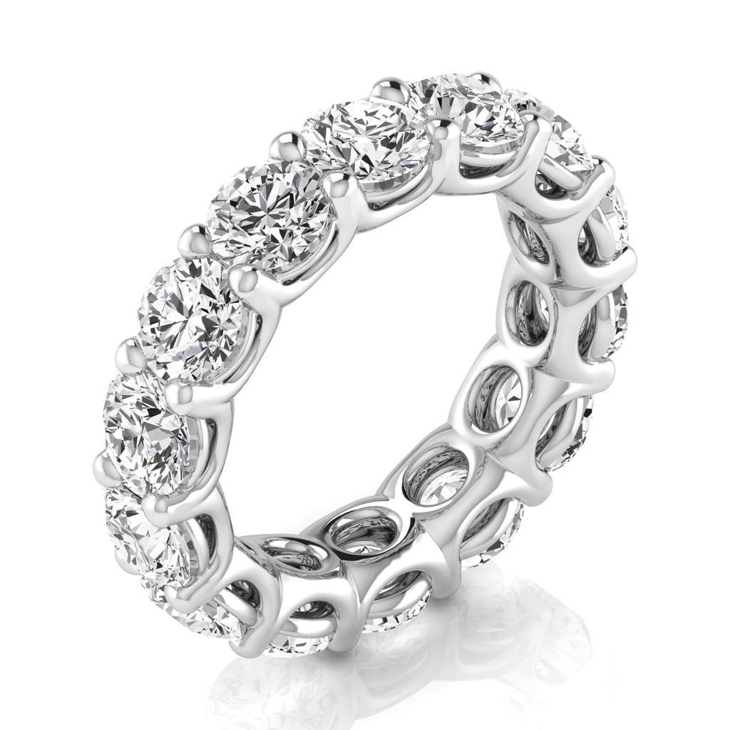 Round Cut Lab Diamonds Eternity Ring Wedding Band in Platinum (7.07ct)
