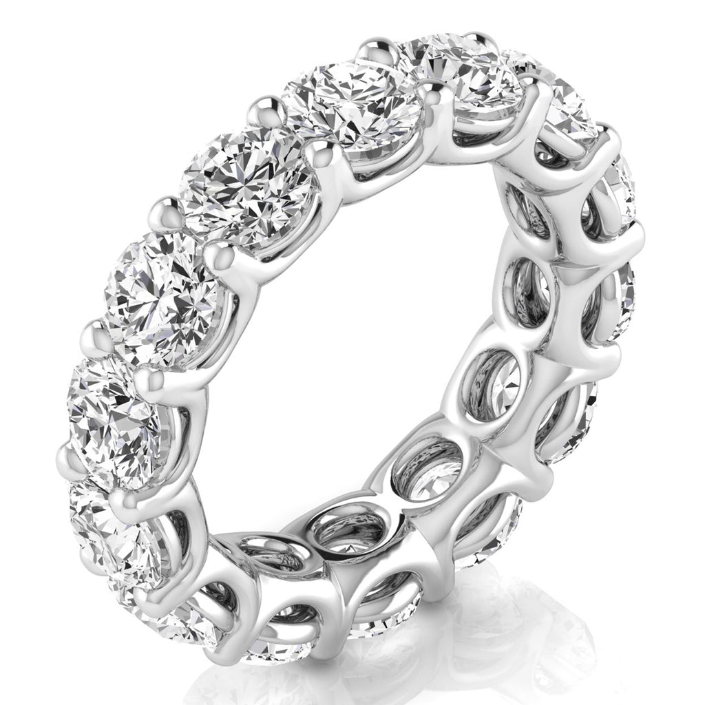 Round Cut Diamonds Eternity Ring Wedding Band in Platinum (7.07ct)