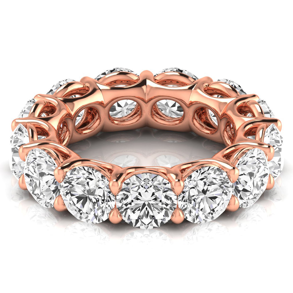 Round Cut Diamonds Full Eternity Ring Ring Wedding Band 14K Rose Gold (8.52ct)