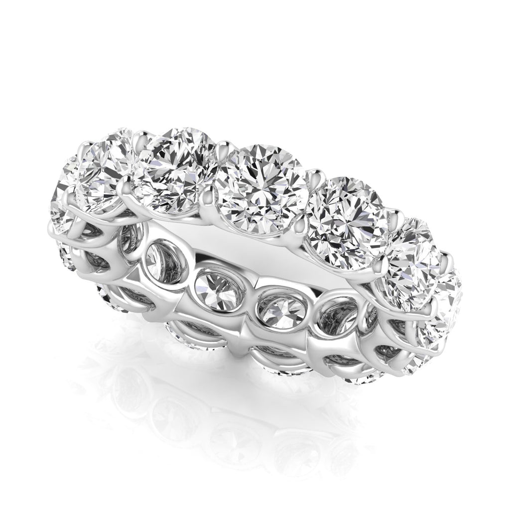 Round Cut Lab Diamonds Eternity Ring Wedding Band 14K White Gold (8.52ct)