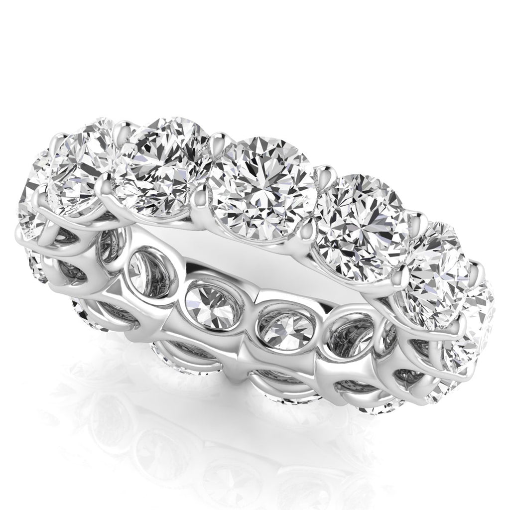 Round Cut Diamonds Full Eternity Ring Ring Wedding Band 14K White Gold (8.52ct)