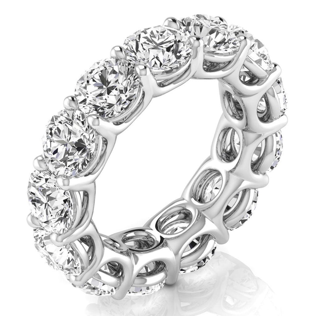 Round Cut Diamonds Full Eternity Ring Ring Wedding Band 14K White Gold (8.52ct)