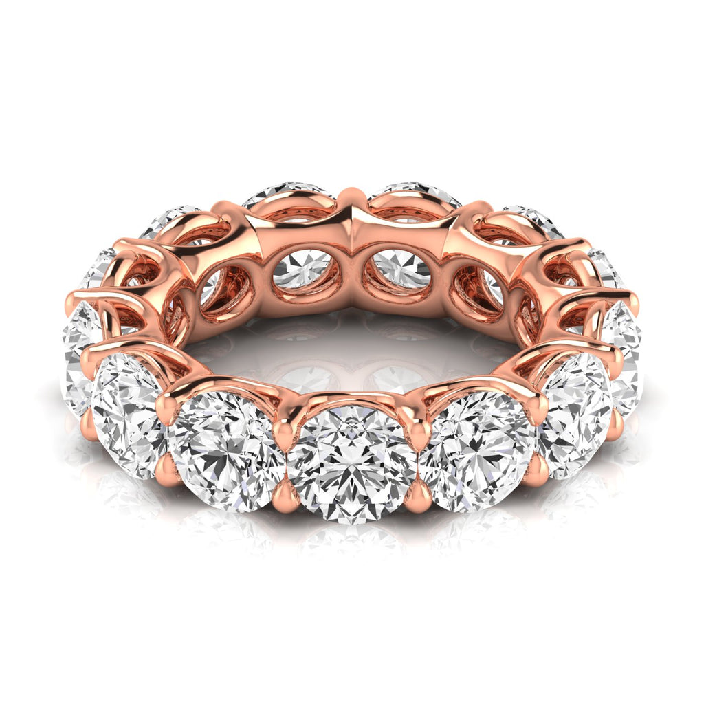 Round Cut Lab Diamonds Eternity Ring Wedding Band 18K Rose Gold (8.52ct)