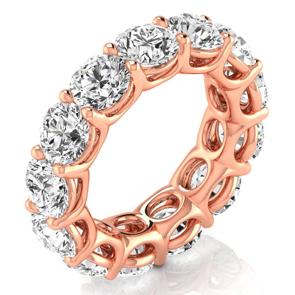 Round Cut Diamonds Full Eternity Ring Ring Wedding Band 18K Rose Gold (8.52ct)