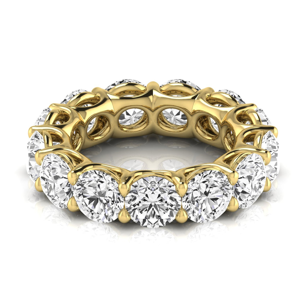 Round Cut Lab Diamonds Eternity Ring Wedding Band 18K Yellow Gold (8.52ct)