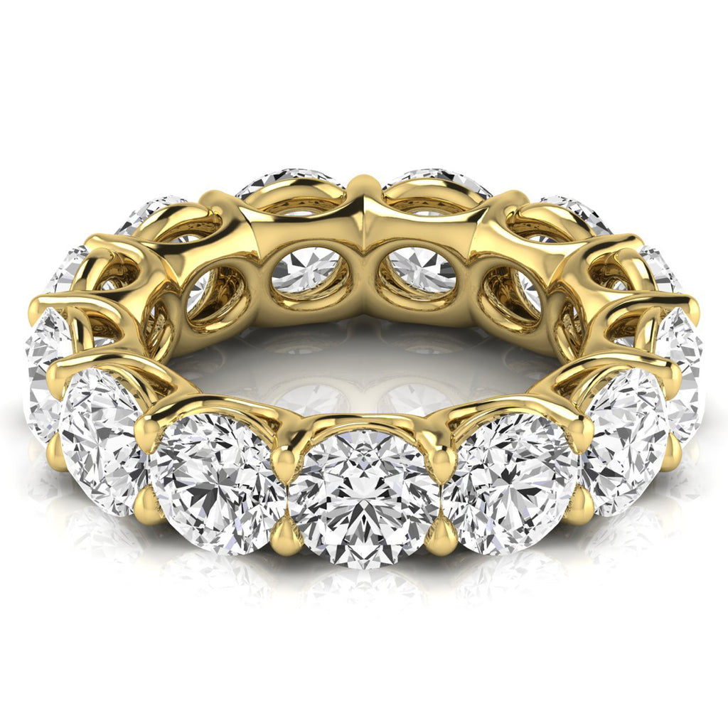 Round Cut Diamonds Full Eternity Ring Ring Wedding Band 18K Yellow Gold (8.52ct)