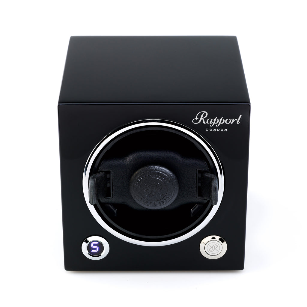 Rapport London Evocube Electric Single Watch Winder Midnight Black
