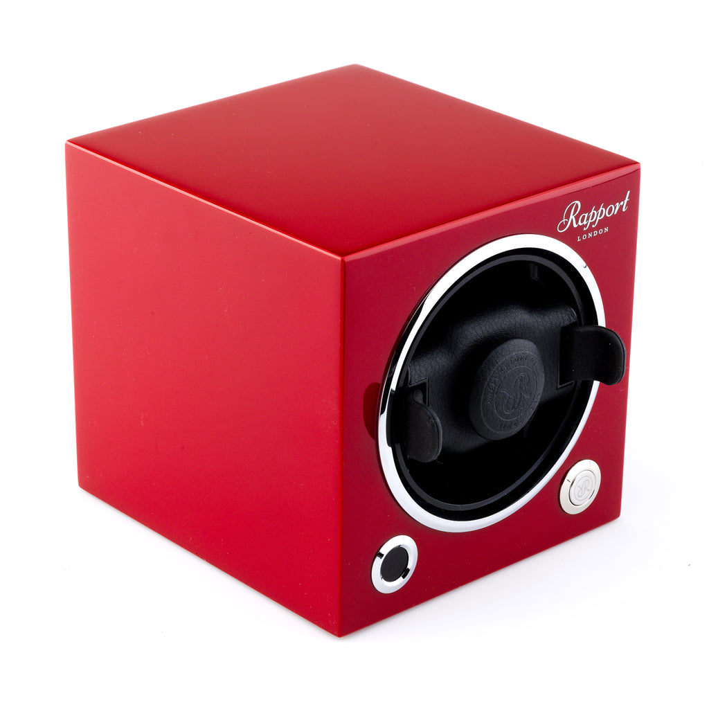 Rapport London Evocube Electric Single Watch Winder Crimson Red