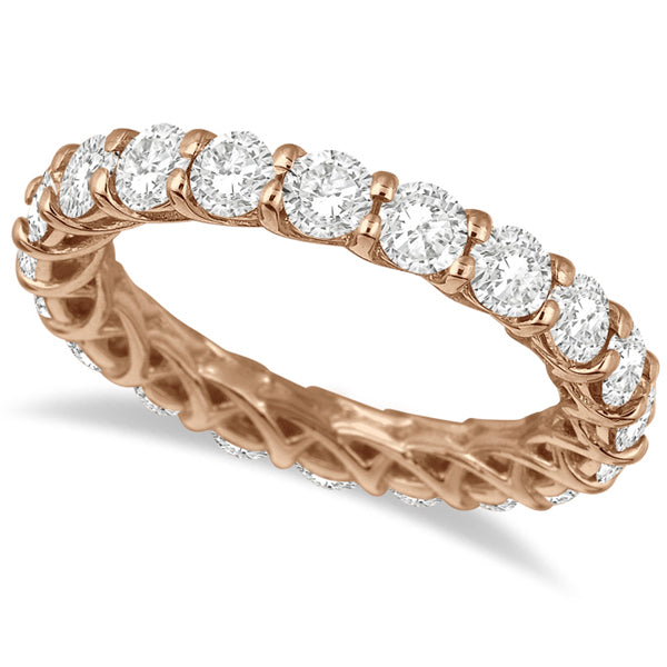 Luxury Lab Diamond Eternity Band Anniversary Ring 14k Rose Gold (3.00ct)