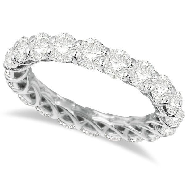 Luxury Diamond Eternity Ring Anniversary Band 14k White Gold (4.00ct)