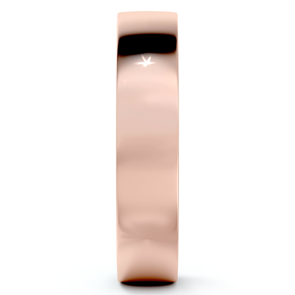 Flat Comfort-Fit Plain Ring Wedding Band 14k Rose Gold (4mm)
