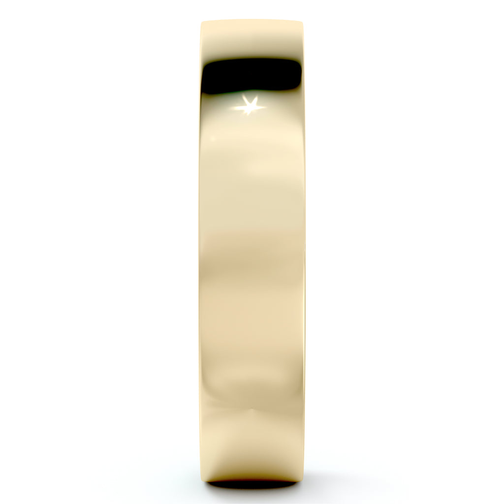 14k Yellow Gold Plain Wedding Band Flat Comfort-Fit Plain Ring (4 mm)