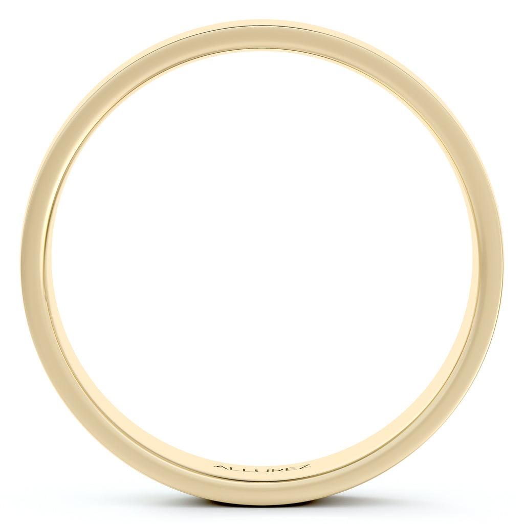 14k Yellow Gold Plain Wedding Band Flat Comfort-Fit Plain Ring (4 mm)