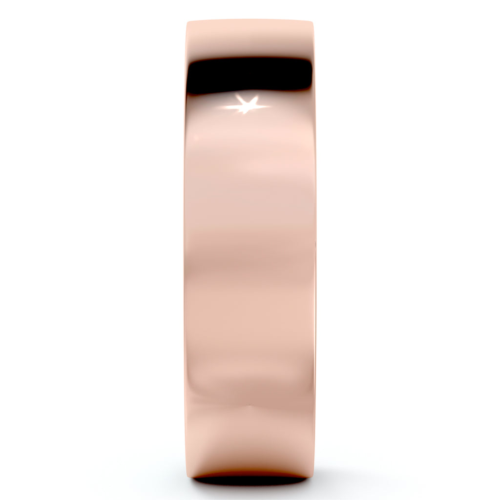 Flat Comfort Fit Plain Ring Wedding Band 14k Rose Gold (5mm)