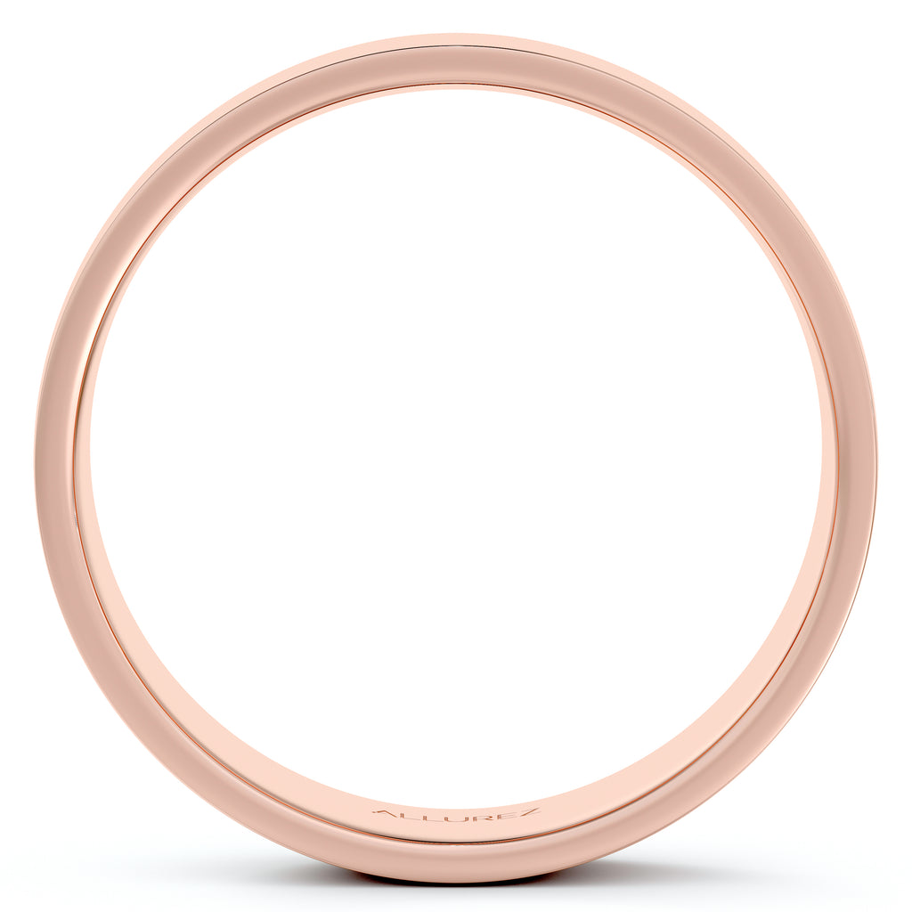 Flat Comfort Fit Plain Ring Wedding Band 14k Rose Gold (5mm)