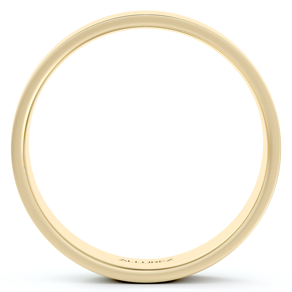 14k Yellow Gold Plain Wedding Band Flat Comfort-Fit Plain Ring (5 mm)