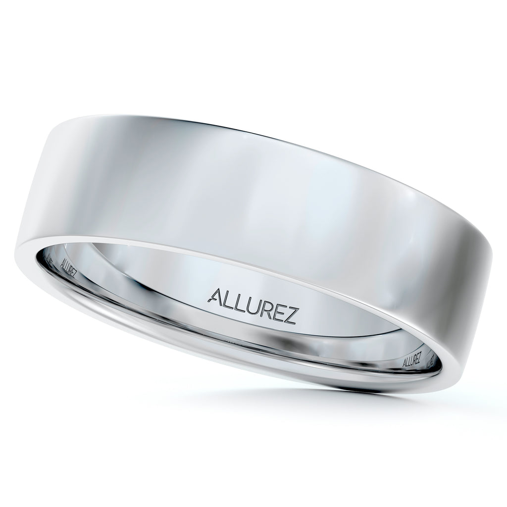 18k White Gold Wedding Band Flat Comfort-Fit (5 mm)