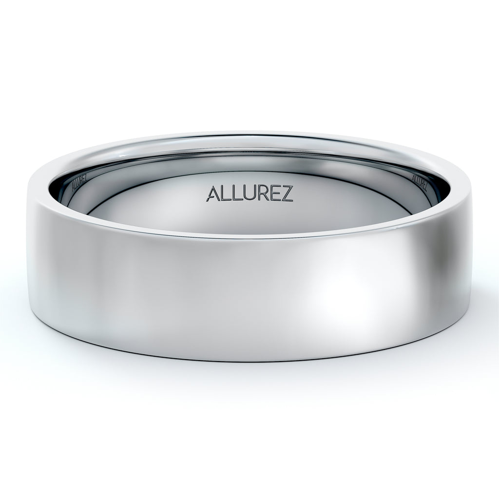 18k White Gold Wedding Band Flat Comfort-Fit (5 mm)