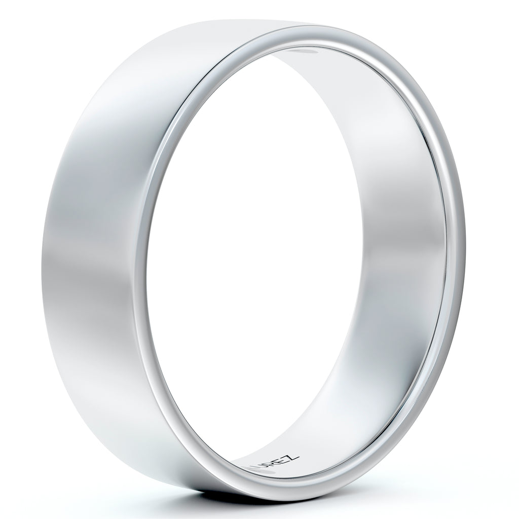 18k White Gold Wedding Band Flat Comfort-Fit (5 mm)