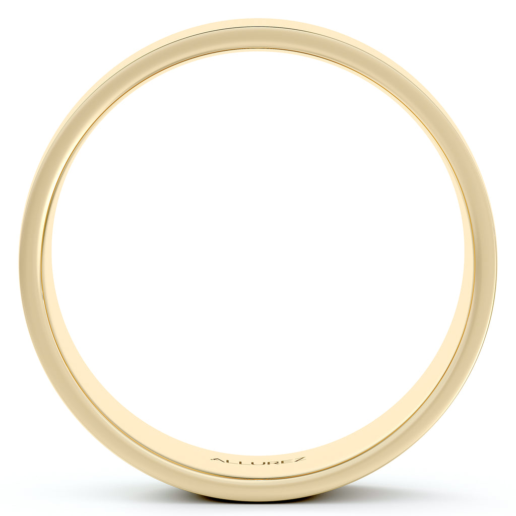 18k Yellow Gold Wedding Band Plain Ring Flat Comfort-Fit (6 mm)