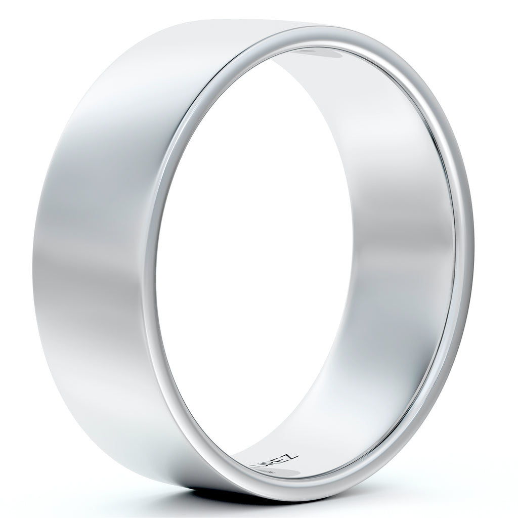 950 Platinum Plain Wedding Band Flat Comfort-Fit Ring (6 mm)