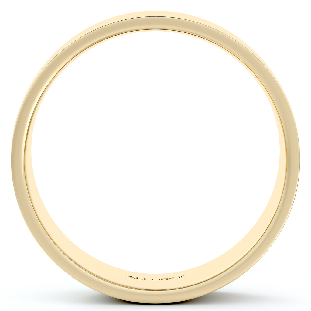14k Yellow Gold Plain Wedding Band Flat Comfort-Fit Plain Ring (7 mm)