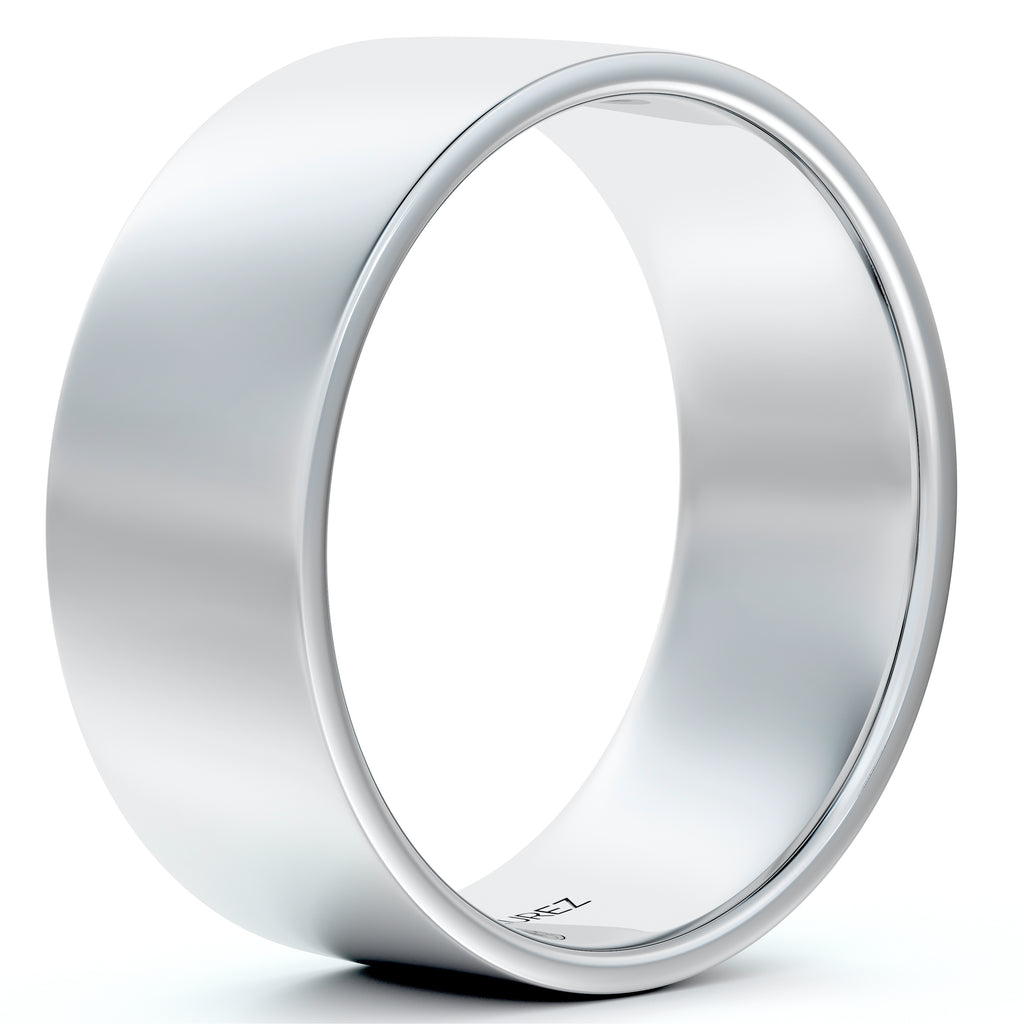 950 Platinum Plain Wedding Band Flat Comfort-Fit Ring (7 mm)