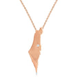 Diamond Israel Map Pendant Necklace 14K Rose Gold (0.02ct)