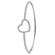 White Diamond Heart Bangle Bracelet in 14k White gold (1.00ctw)