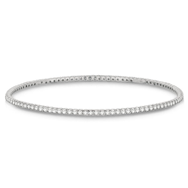 Stackable Diamond Bangle Eternity Bracelet 14k White Gold (1.25ct)