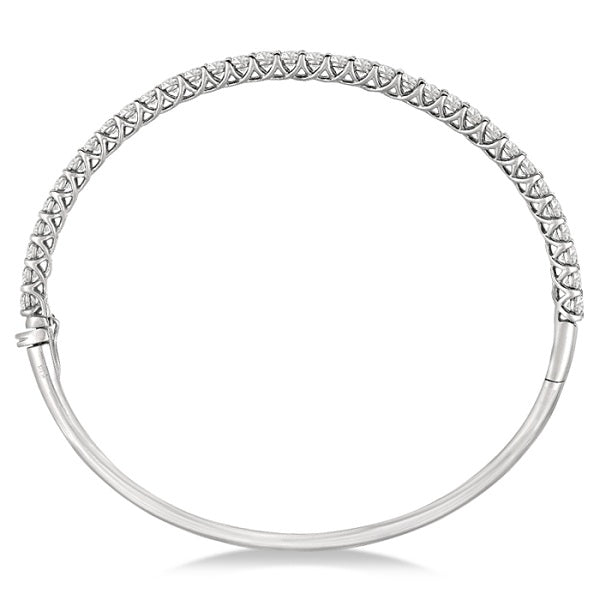 Luxury Stackable Diamond Bangle Bracelet 14k White Gold (4.00ct)