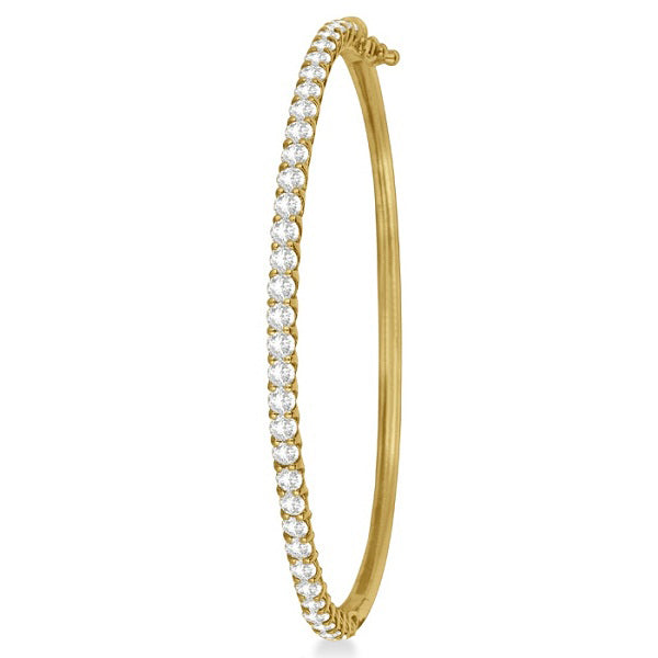 Luxury Stackable Diamond Bangle Bracelet 14k Yellow Gold (4.00ct)
