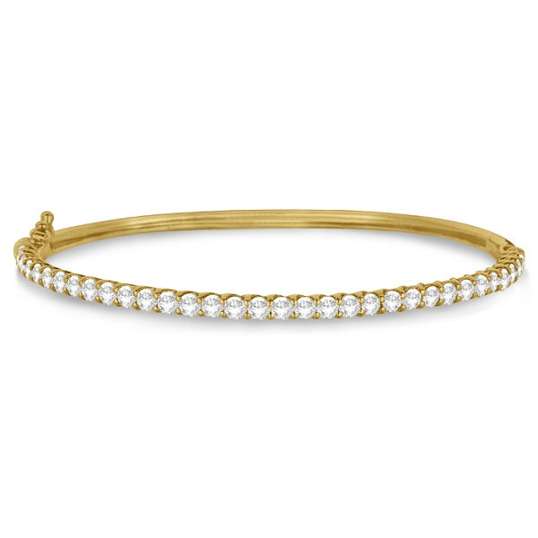Luxury Stackable Diamond Bangle Bracelet 14k Yellow Gold (4.00ct)
