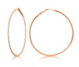 Diamond 53mm Round Skinny Hoop Earrings 14K Rose Gold (0.60CT)