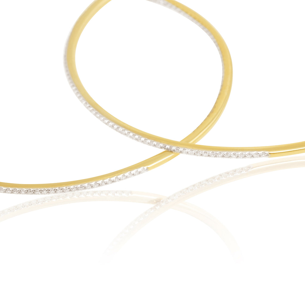 Diamond 53mm Round Skinny Hoop Earrings 14K Yellow Gold (0.60CT)